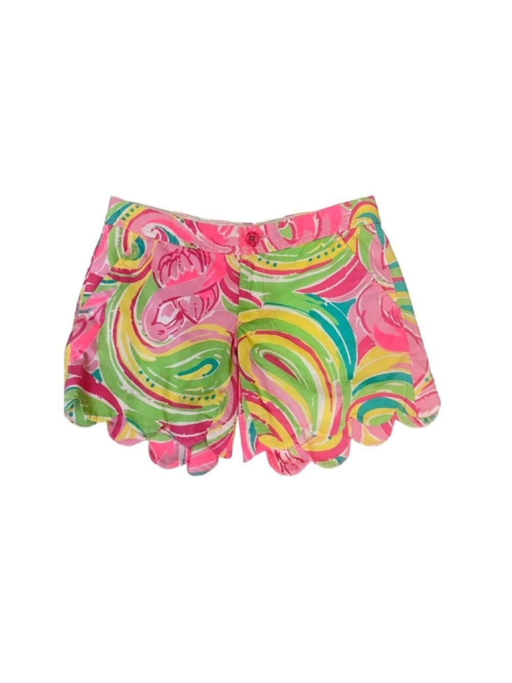 Lilly Pulitzer Buttercup Scallop Hem Shorts Women's Size 000 XXS